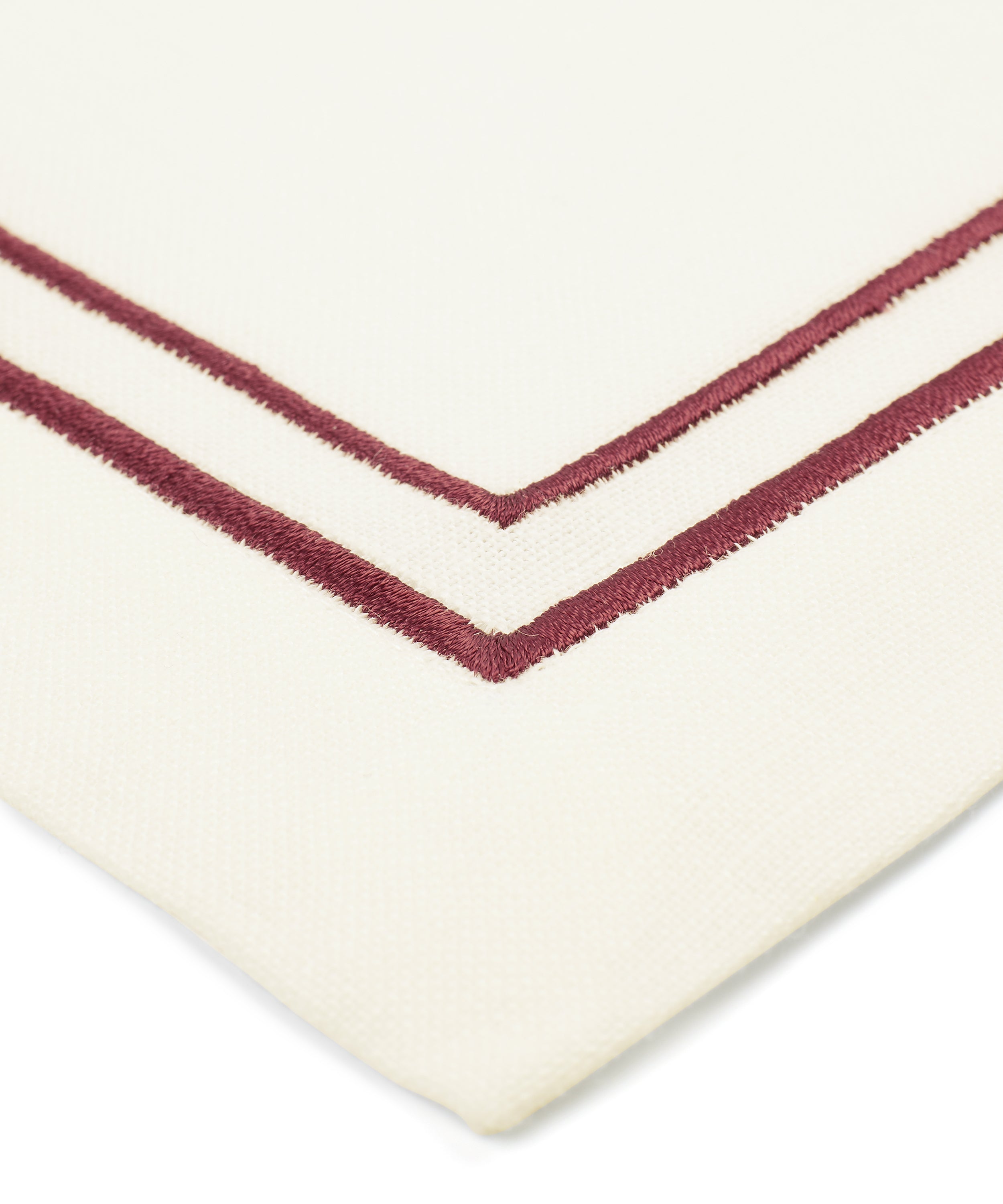 Rebecca Udall Sophie Classic Two Cord Placemat, Burgundy Embroidery