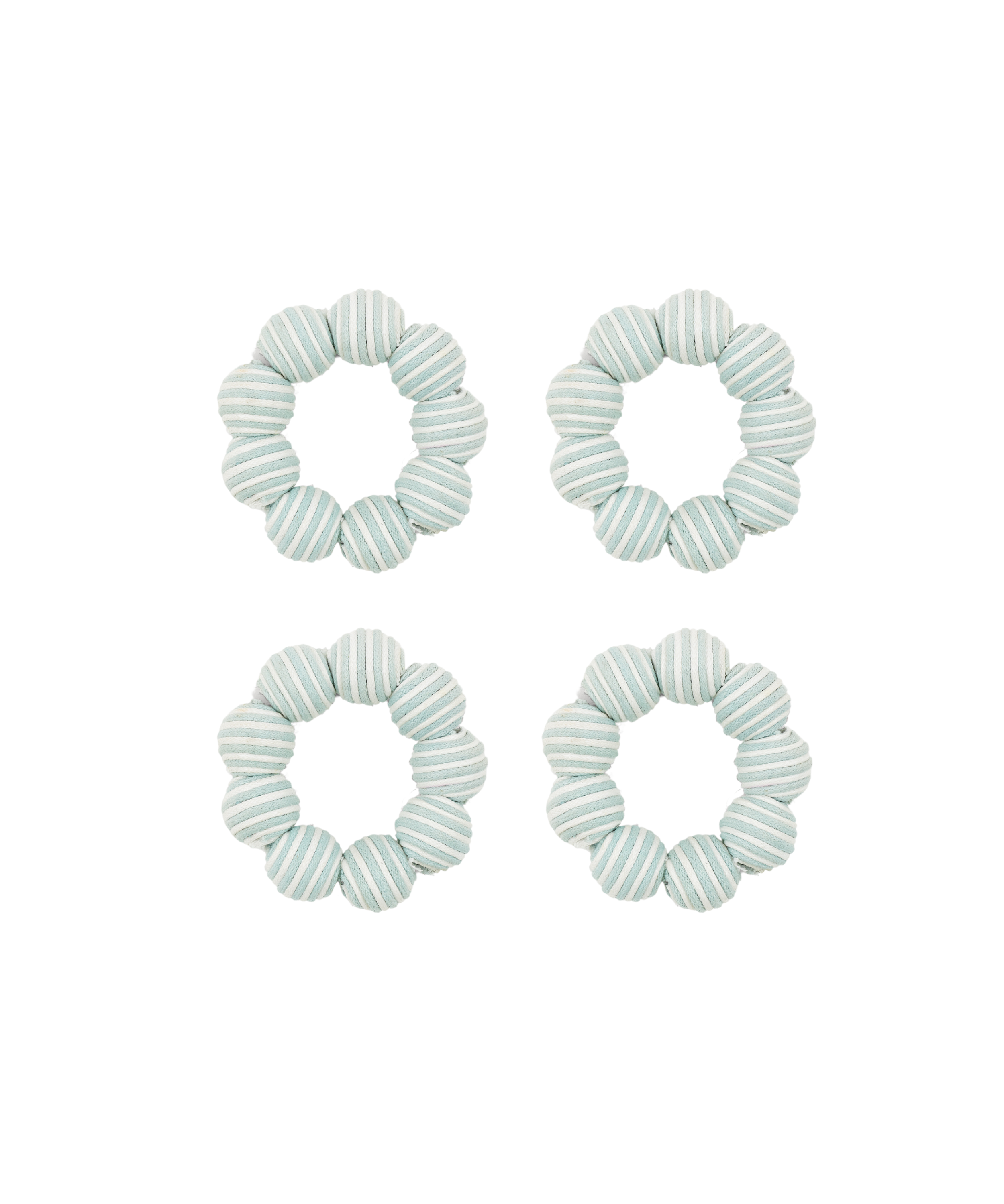 Rebecca Udall Set of 4 Striped Napkin Rings, Chalk Blue