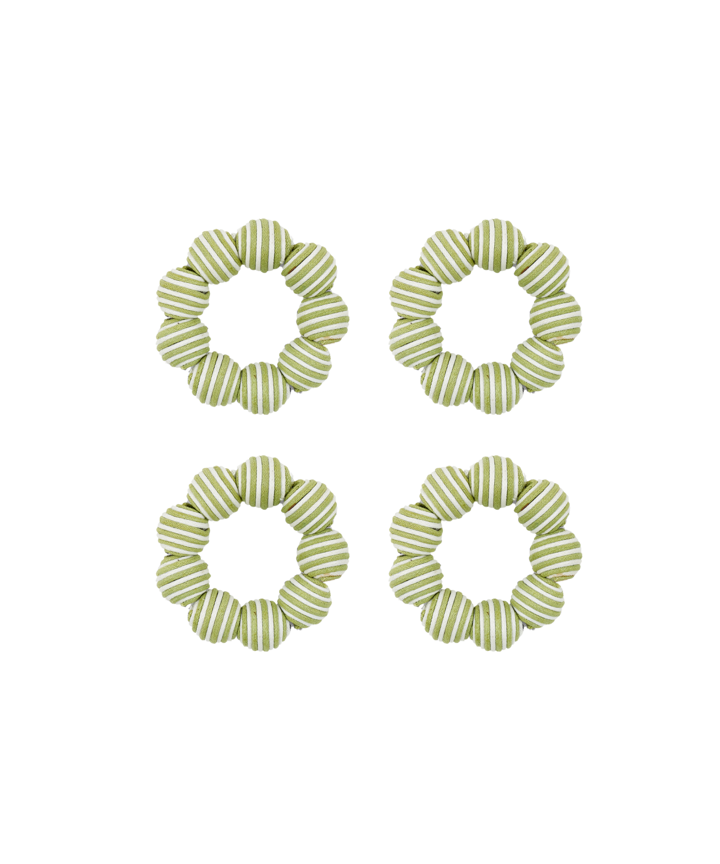Rebecca Udall Set of 4 Striped Napkin Rings, Sage