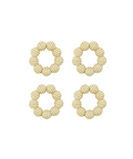 Rebecca Udall Set of 4 Striped Napkin Rings, Taupe
