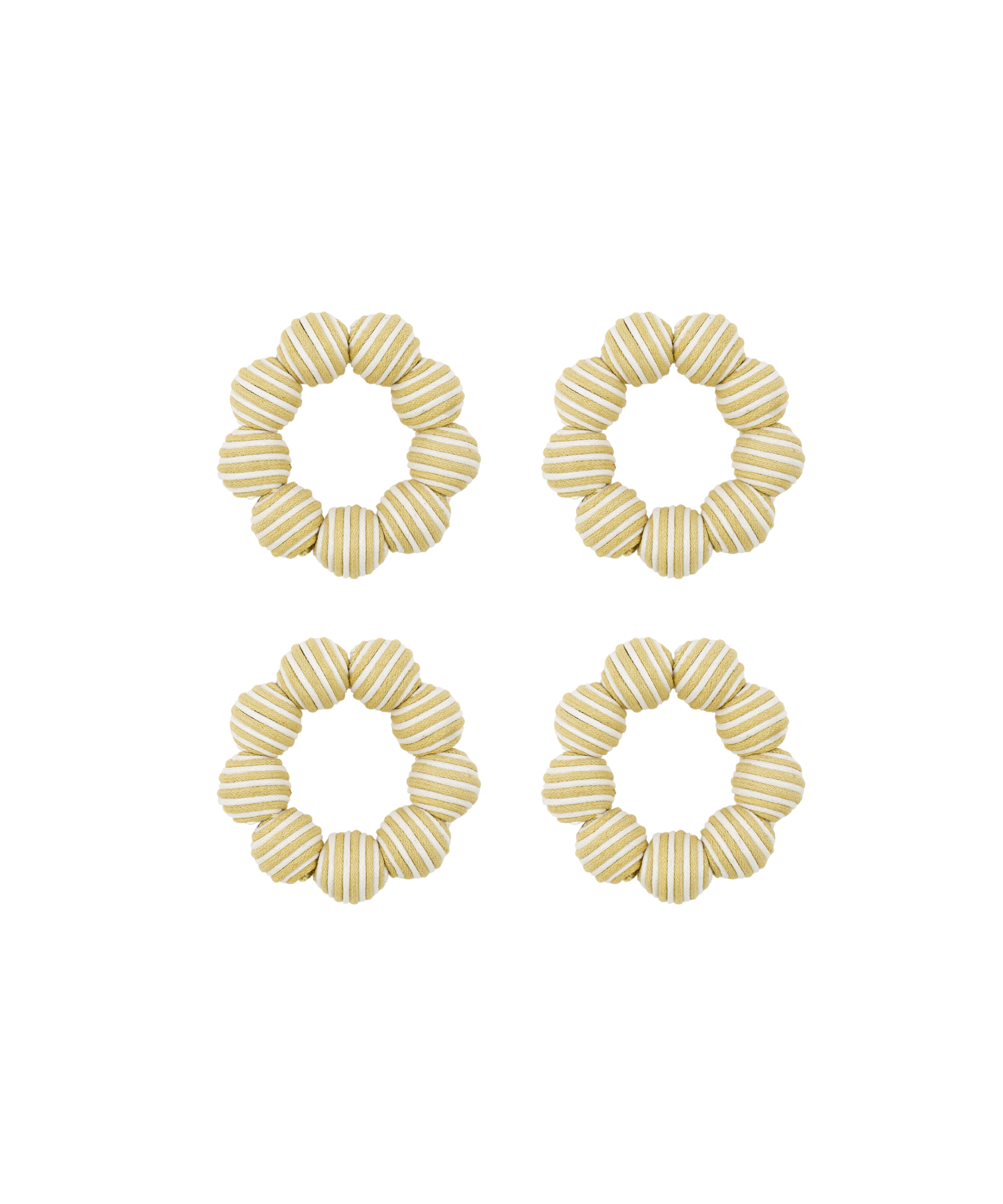 Rebecca Udall Set of 4 Striped Napkin Rings, Taupe