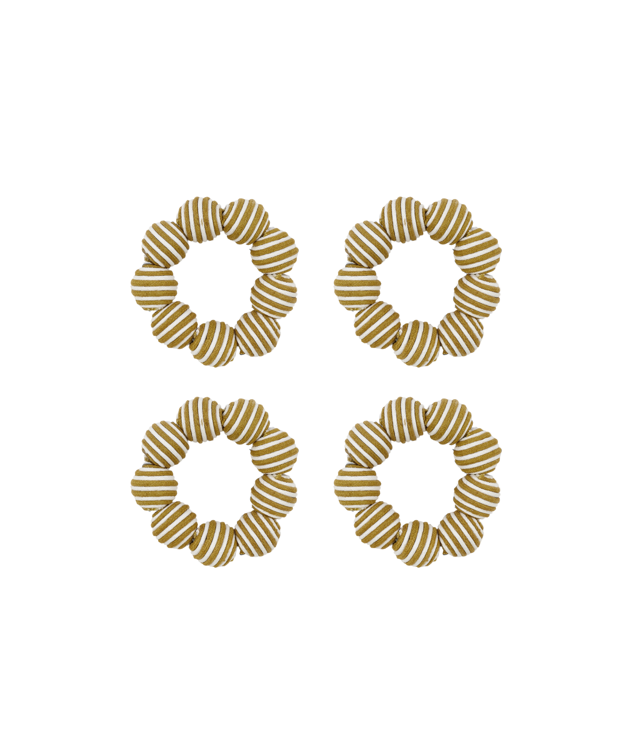 Rebecca Udall Set of 4 Striped Napkin Rings, Tobacco