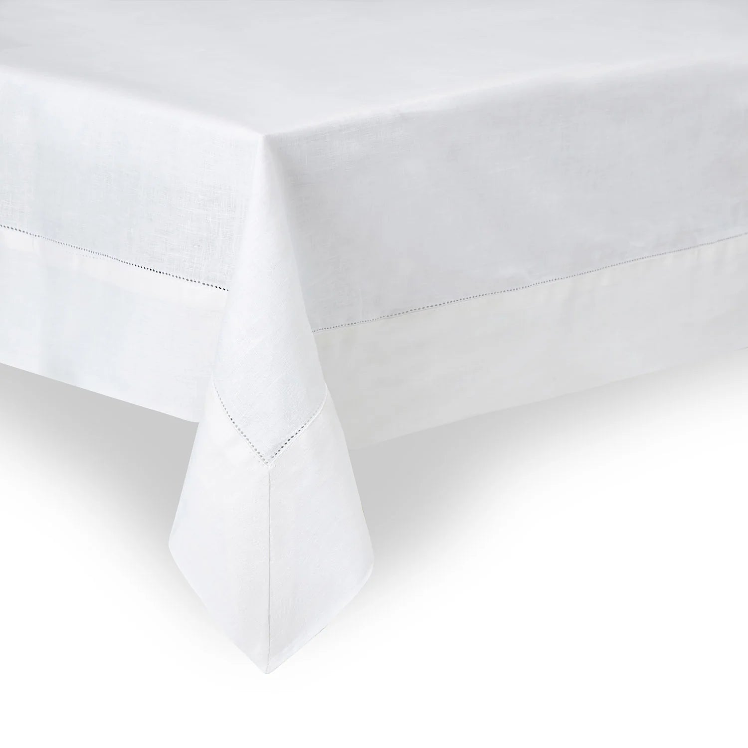 Classic Hemstitch Table Linens, White