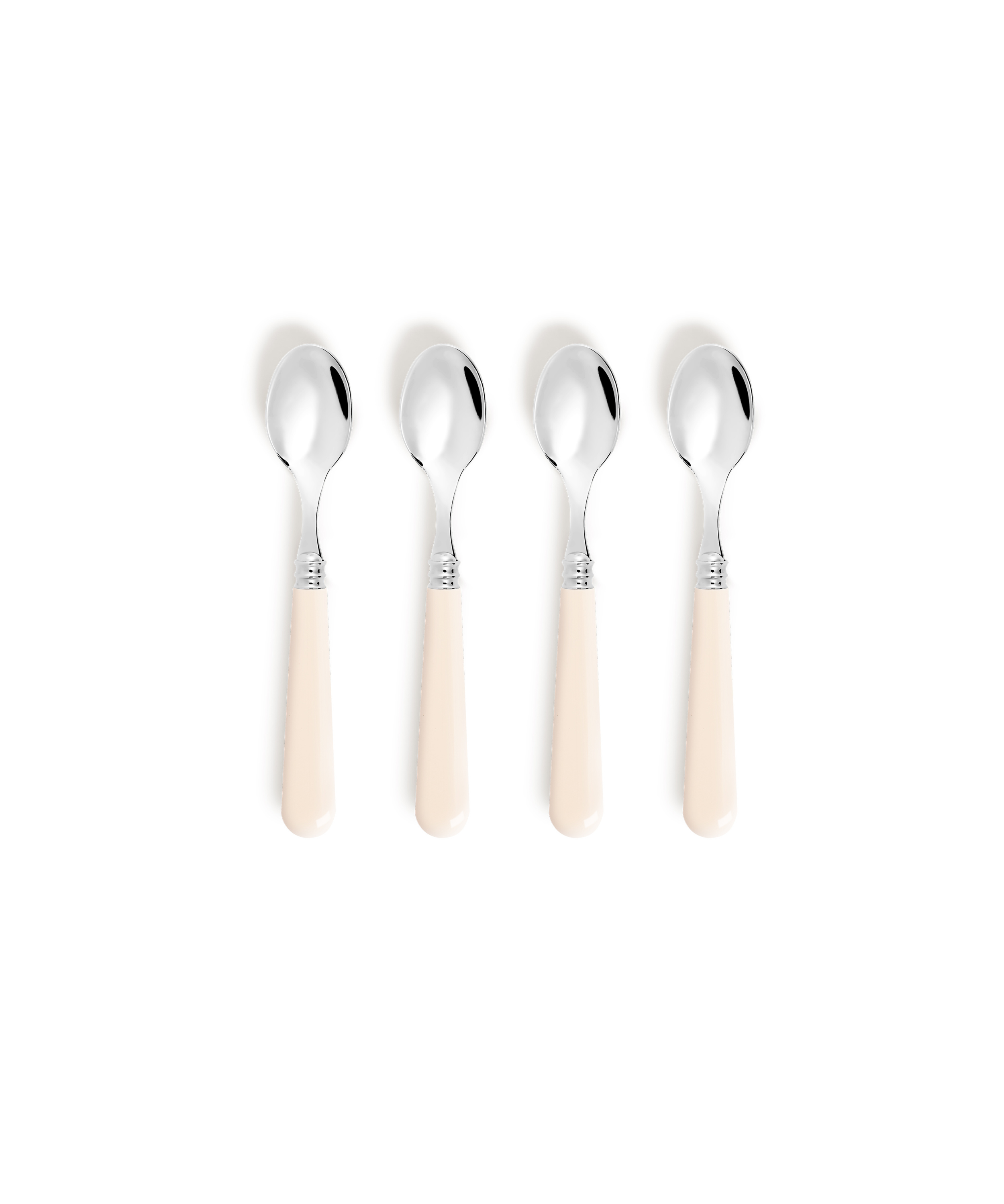 Set of 4 Classic Teaspoons, Ivory