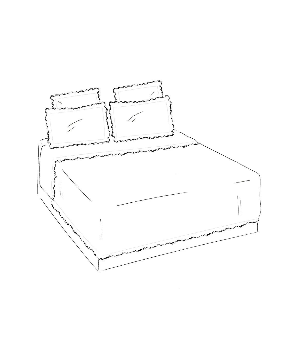 Thea Scalloped Bed Linen, White