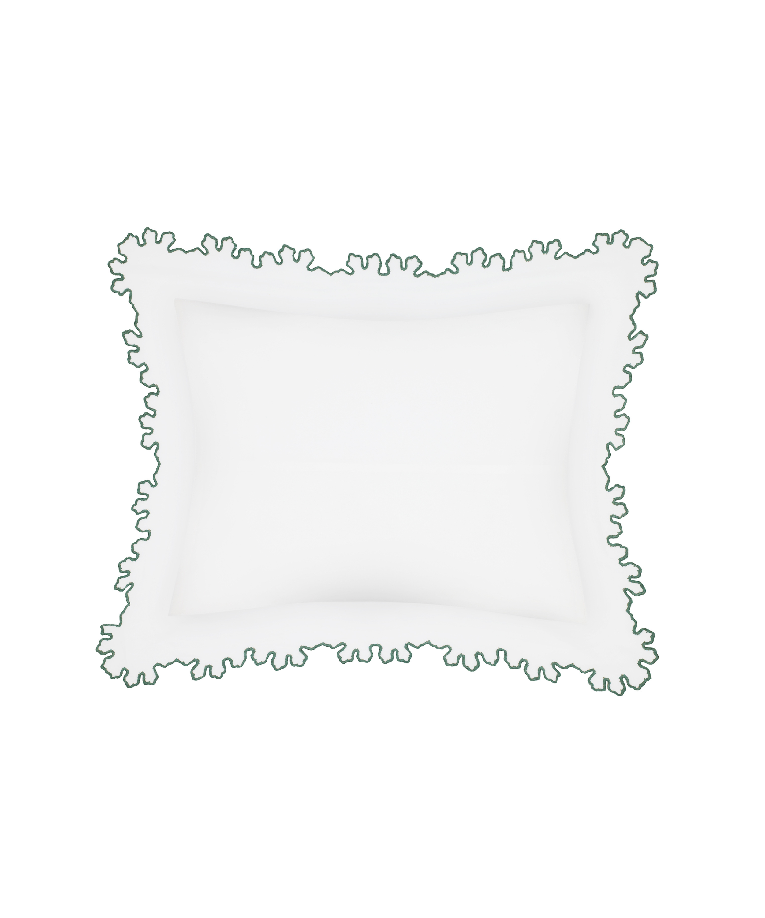 Thea Scalloped Boudoir Pillowcase, Fern