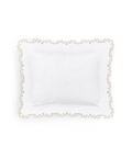 Thea Scalloped Boudoir Pillowcase, Nougat, White Background