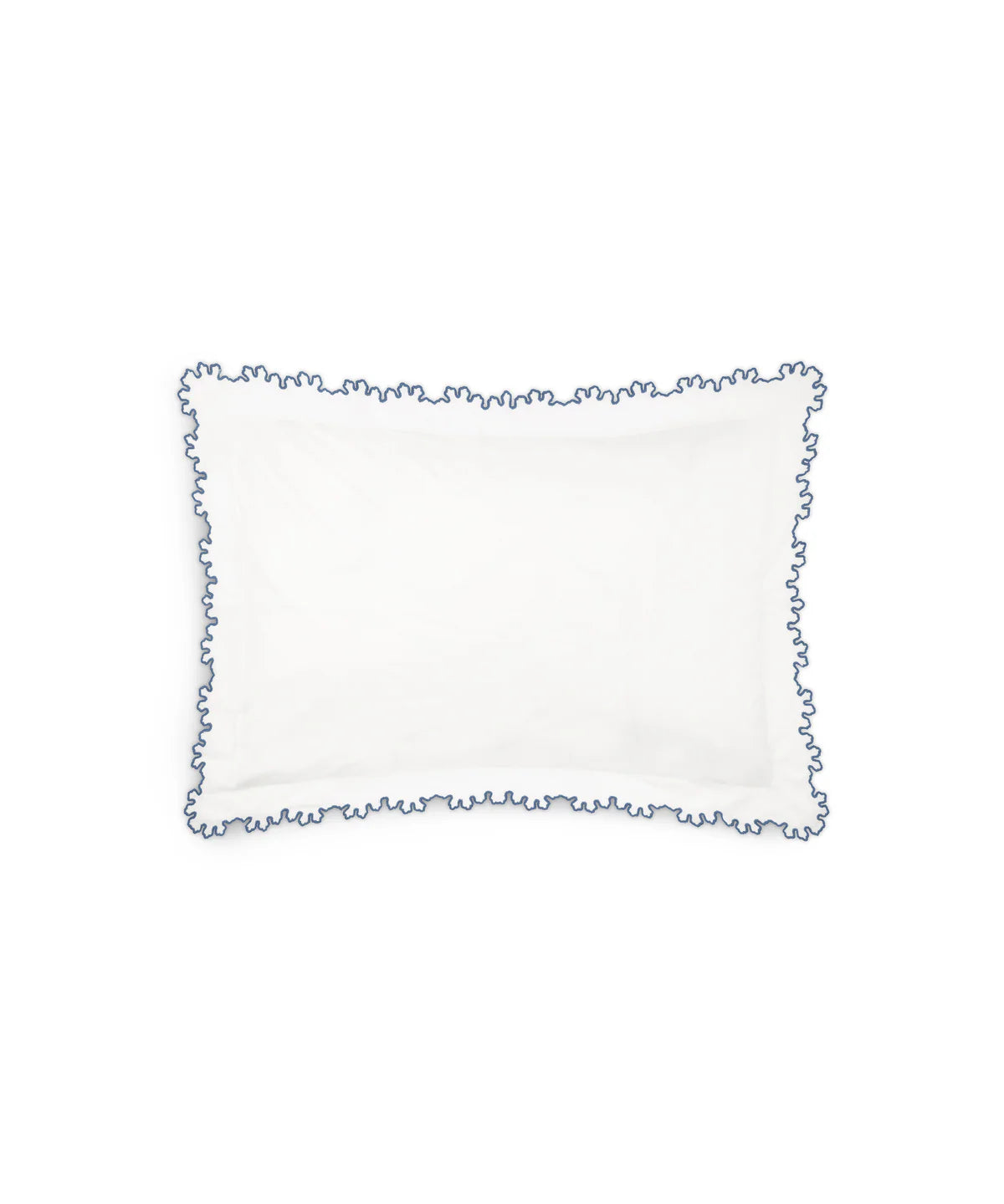 Thea Scalloped Bed Linen, Denim Blue, Pillowcase Cut Out