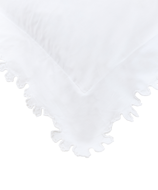 Thea Scalloped Pillowcase, White