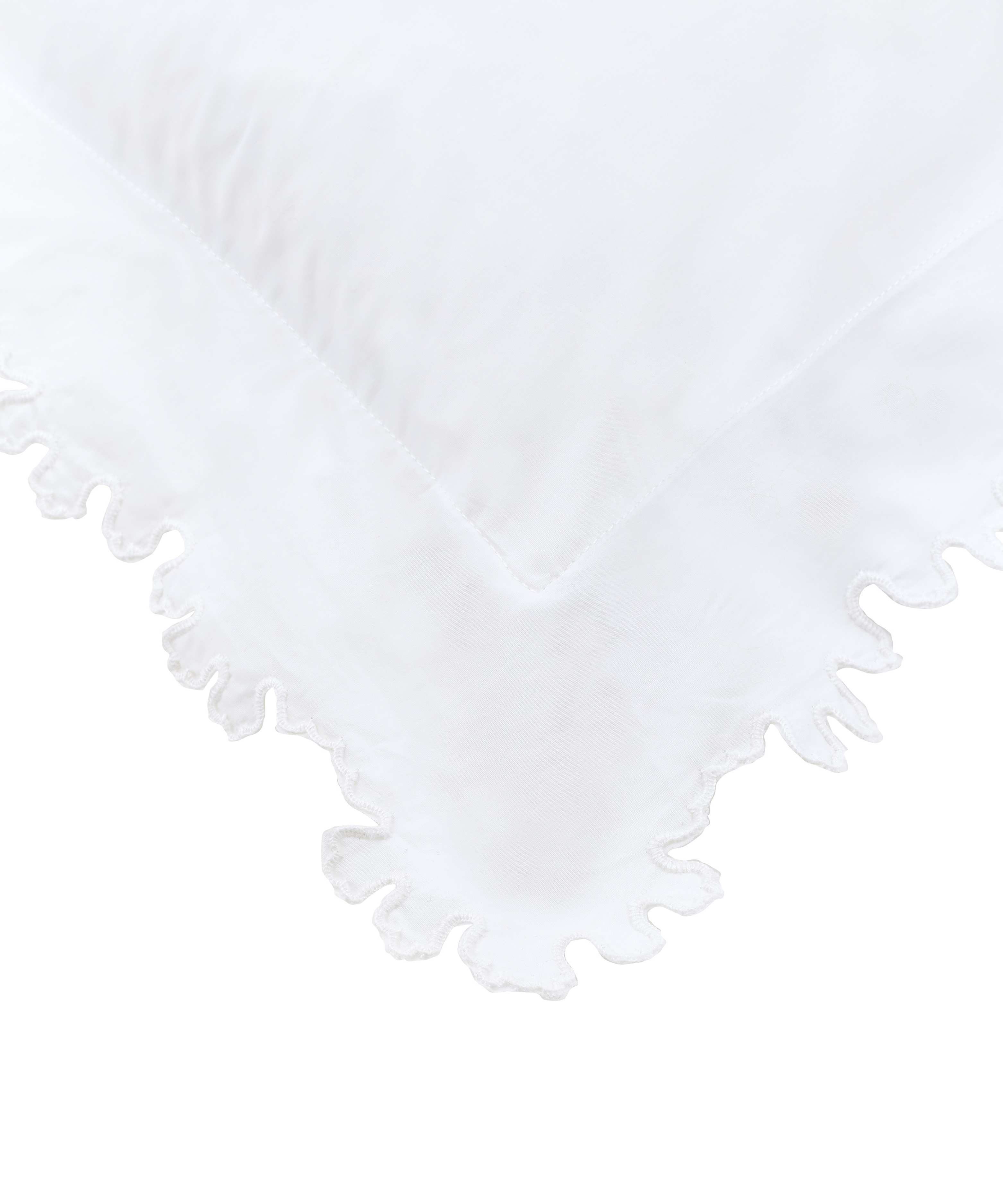 Thea Scalloped Pillowcase, White