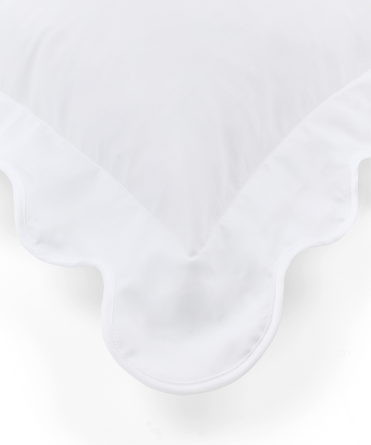 Alexandra Wavy Scalloped Bed Linen, White, Detail Cut Out