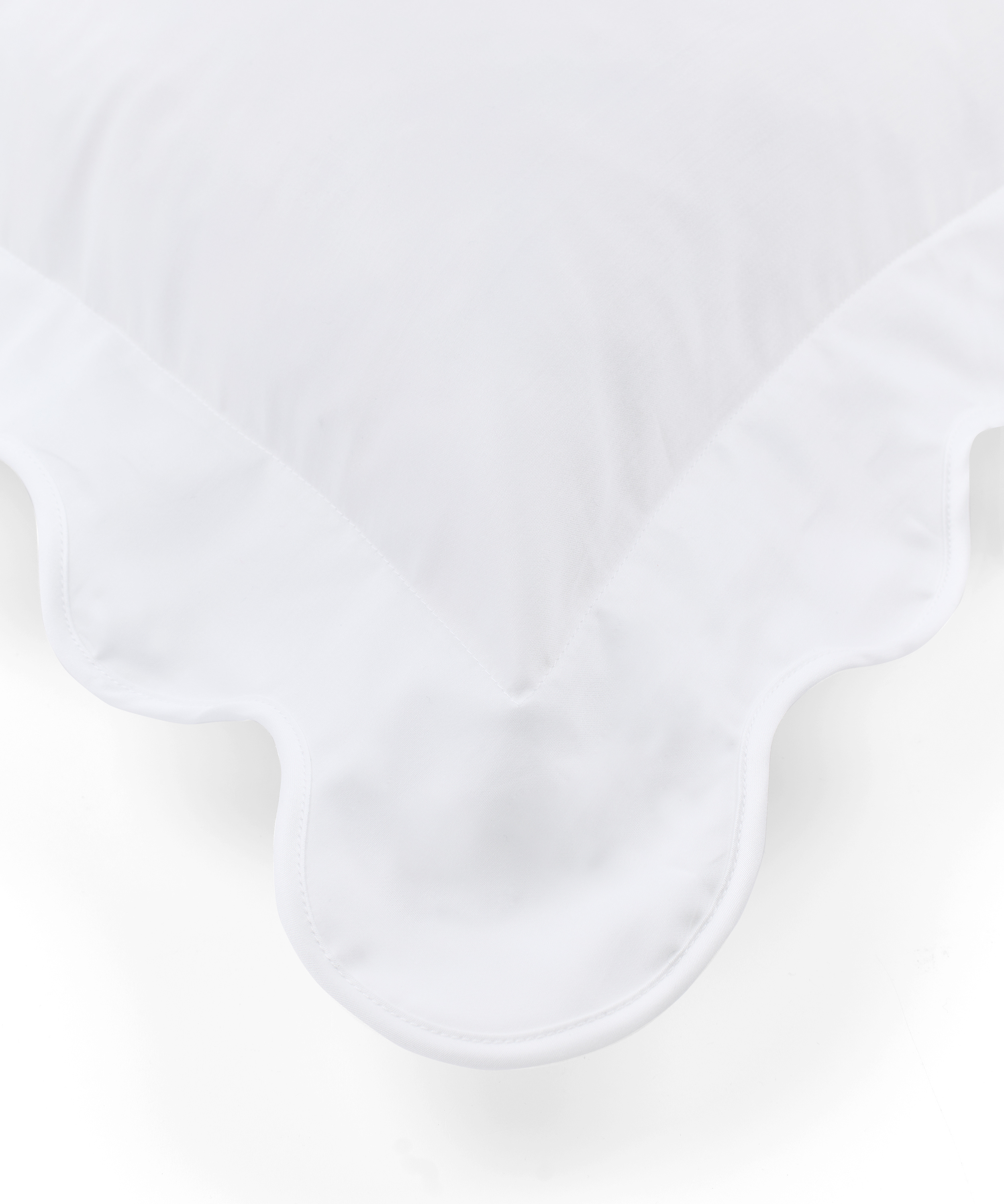 Alexandra Wavy Scalloped Bed Linen, White, Detail Cut Out