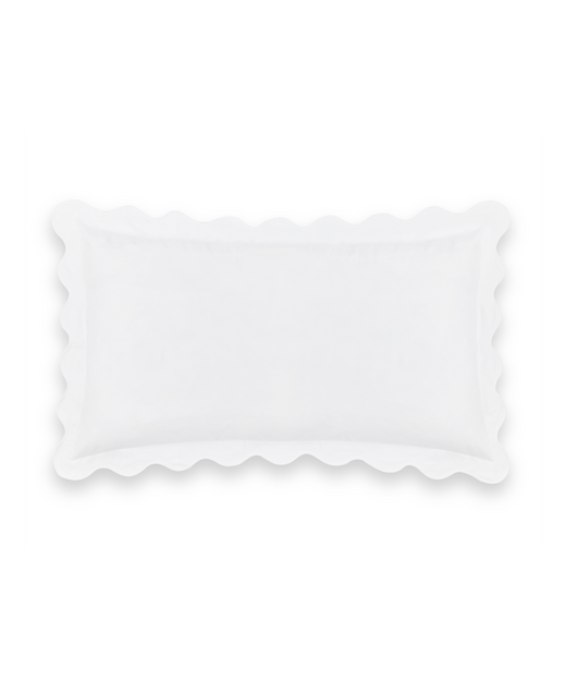 Alexandra Wavy Scalloped Bed Linen, White, Pillowcase Cut Out