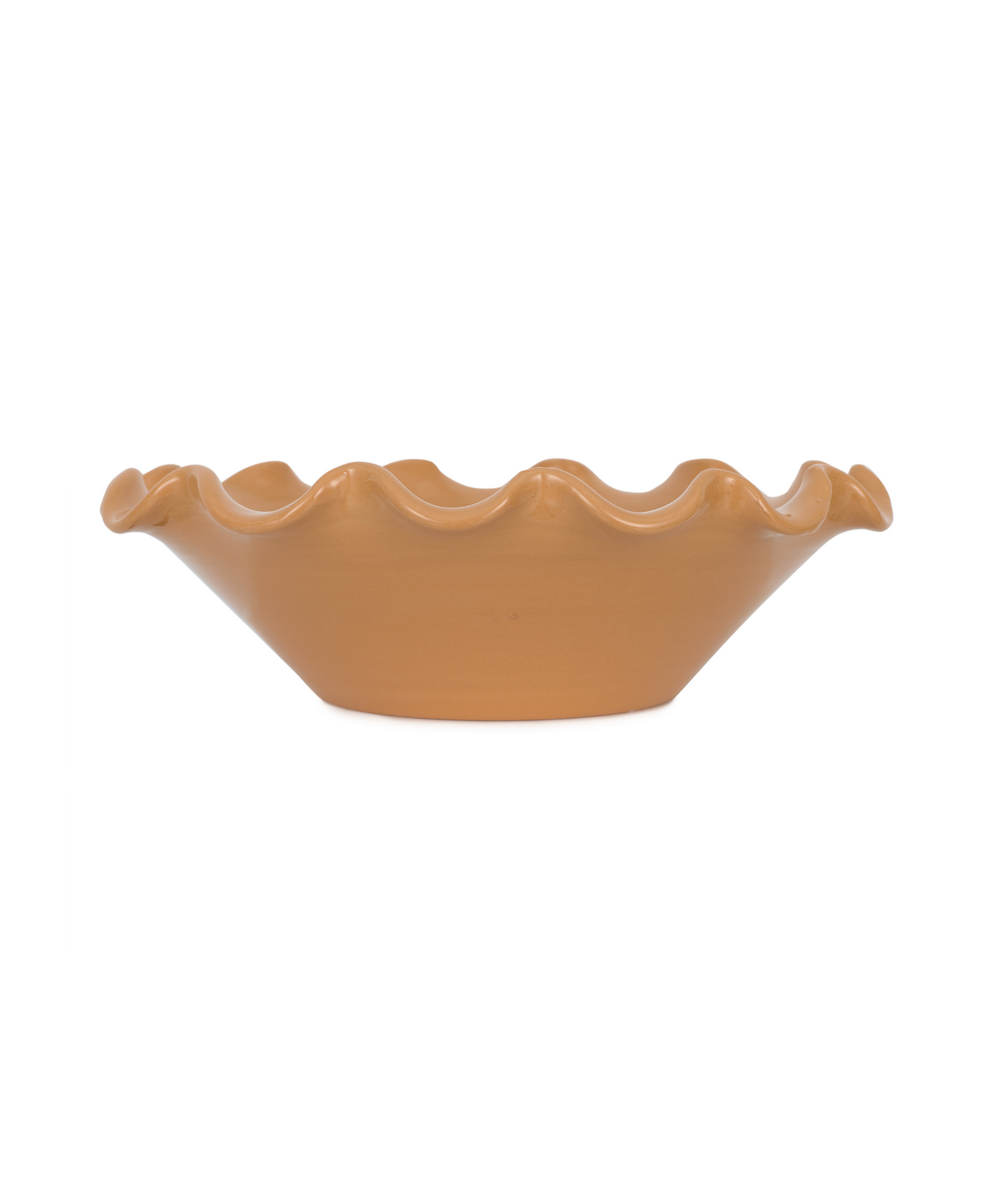 Rebecca Udall Ruffle Ceramic Bowl, Terracotta Side View