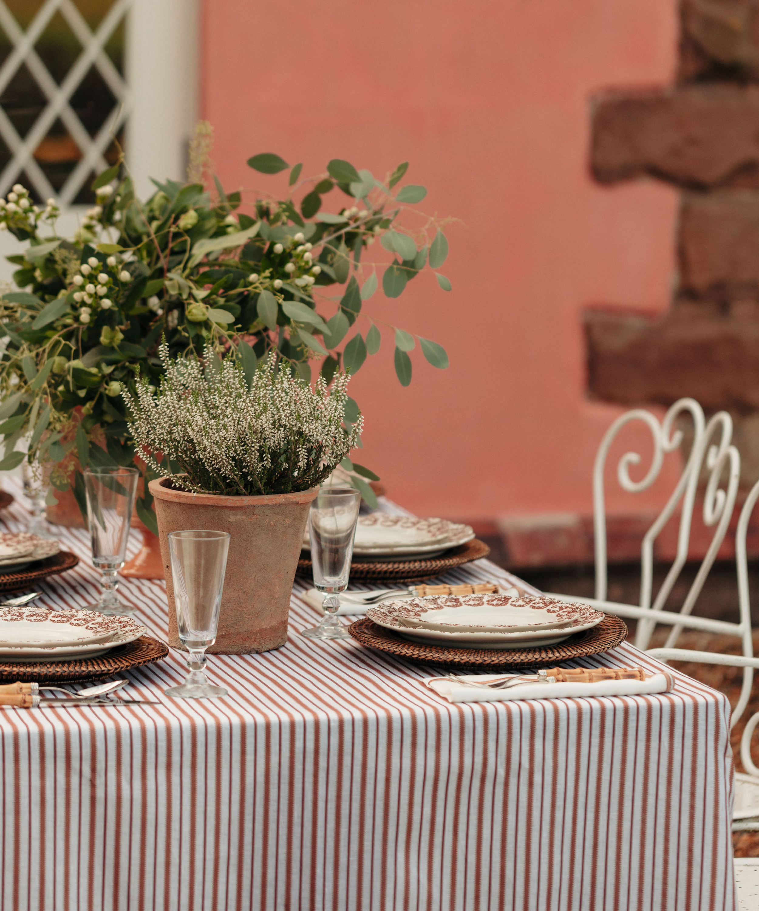 Evelyn Crystal Glassware, with Victoria Tablecloth