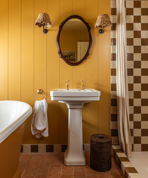 Rattan Bathroom Bins, Brown