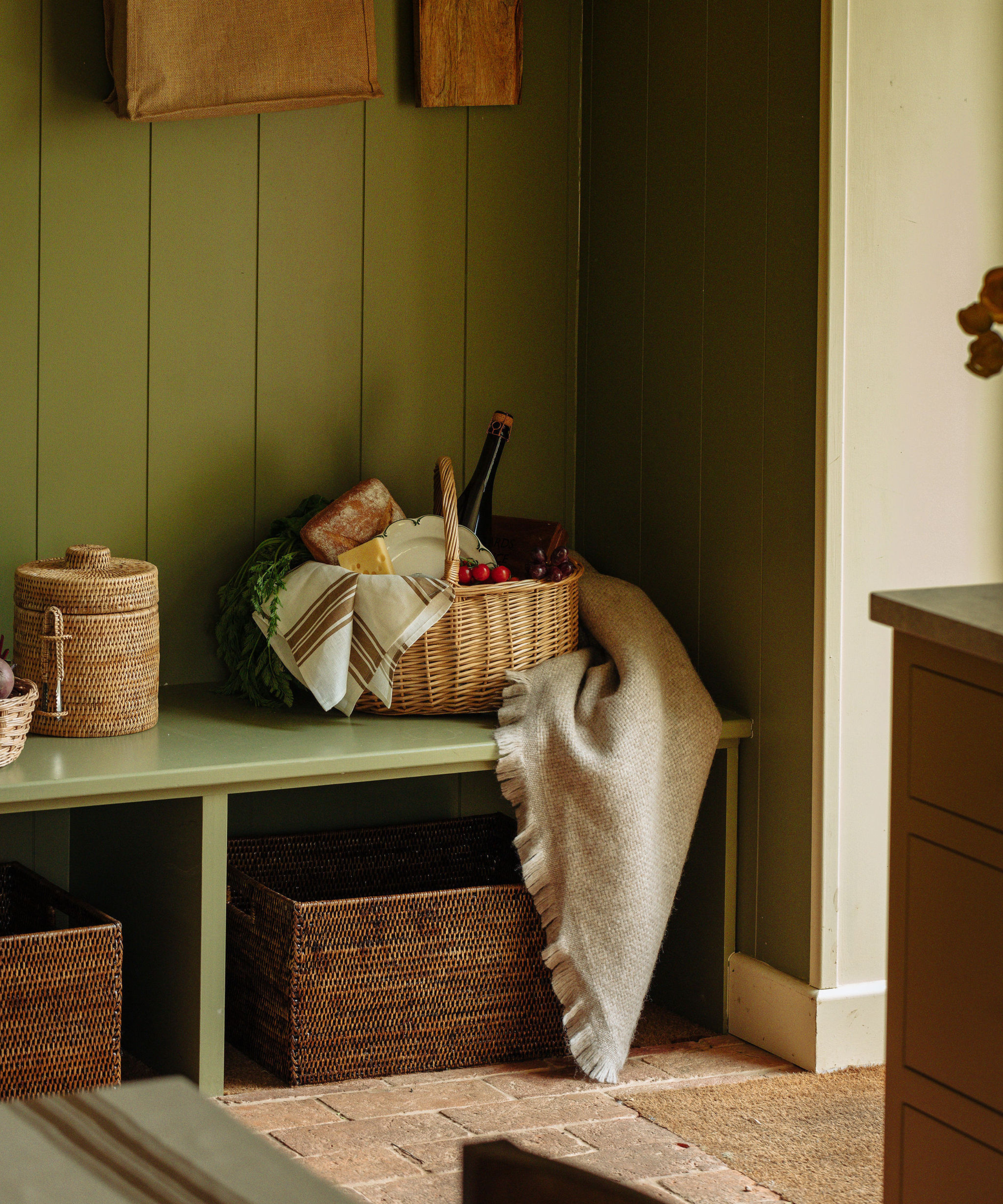 Rattan Storage Baskets, Brown