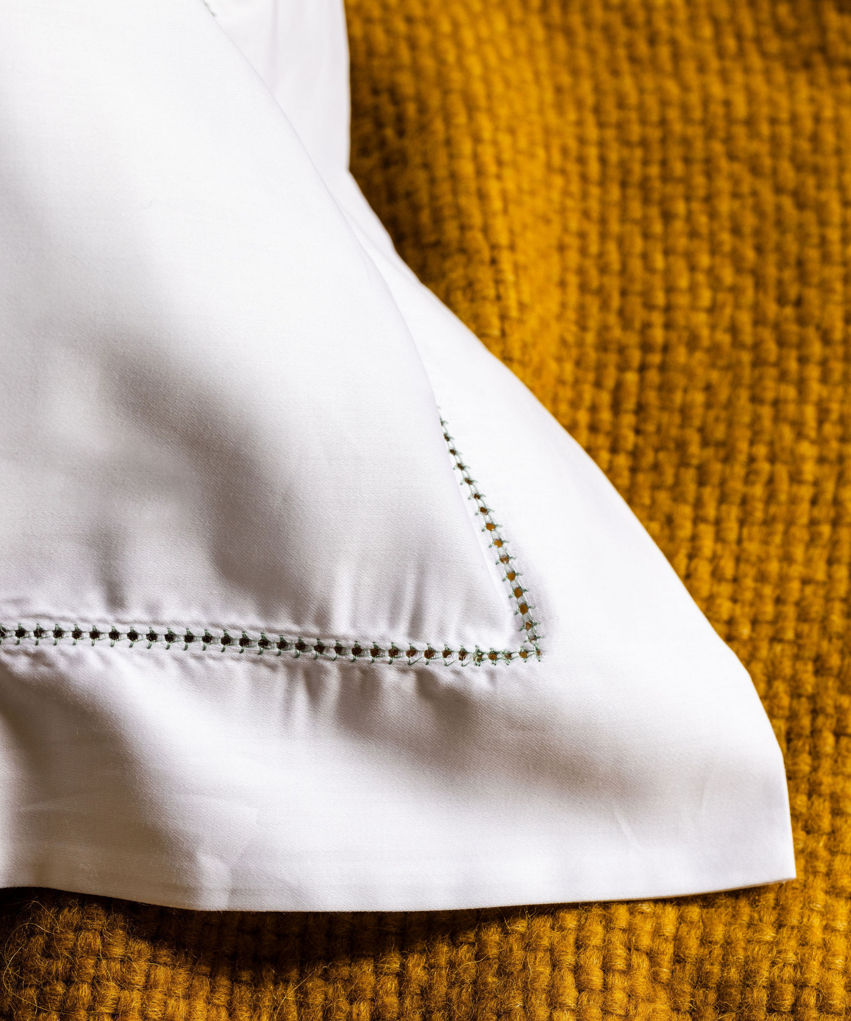 Pair of Porto Hemstitch Pillowcases, Frost Green