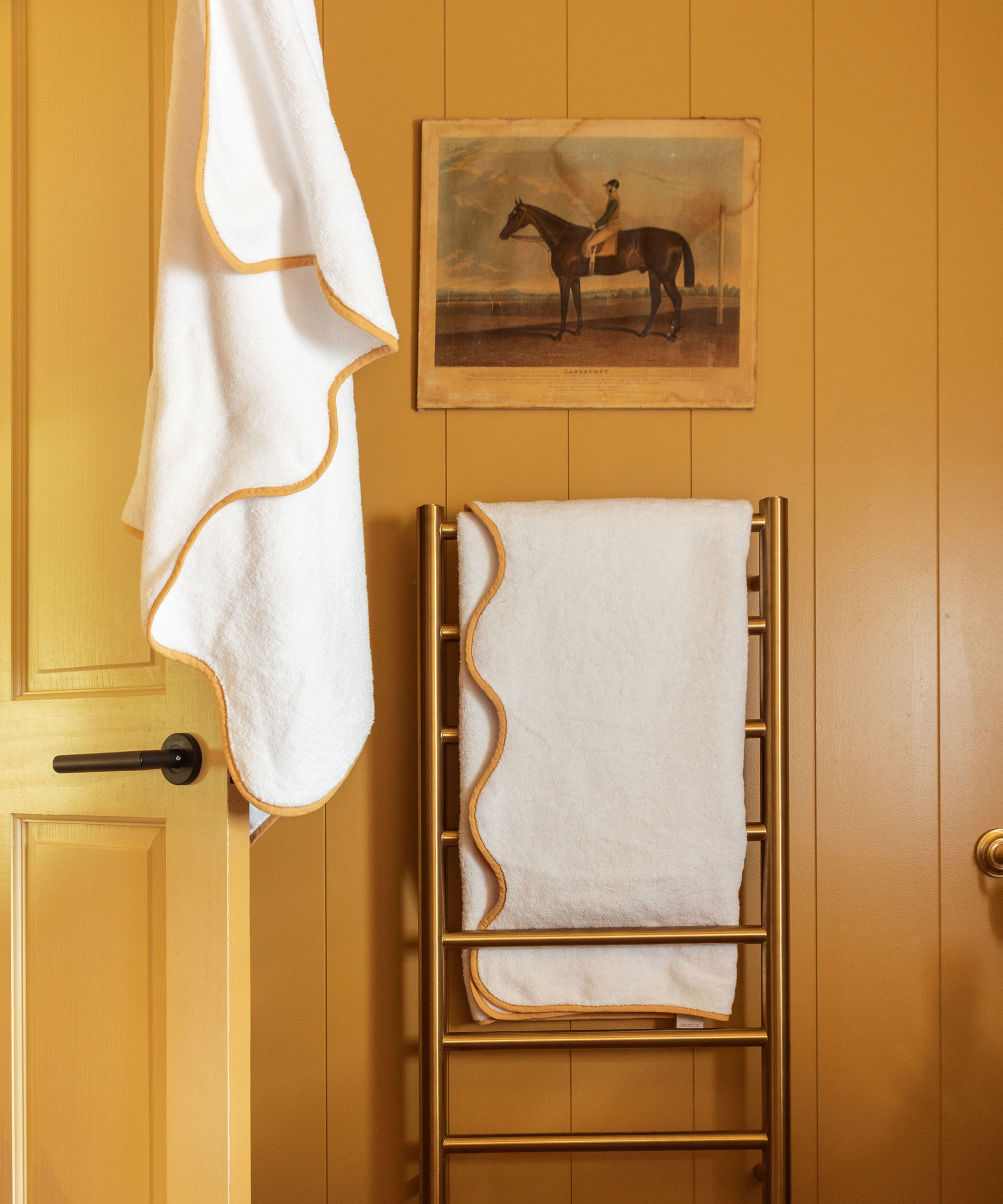 Amelia Scalloped Bath Towel Collection, Mustard
