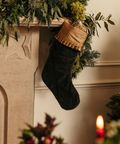 Quilted Velvet & Silk Christmas Stocking, Green