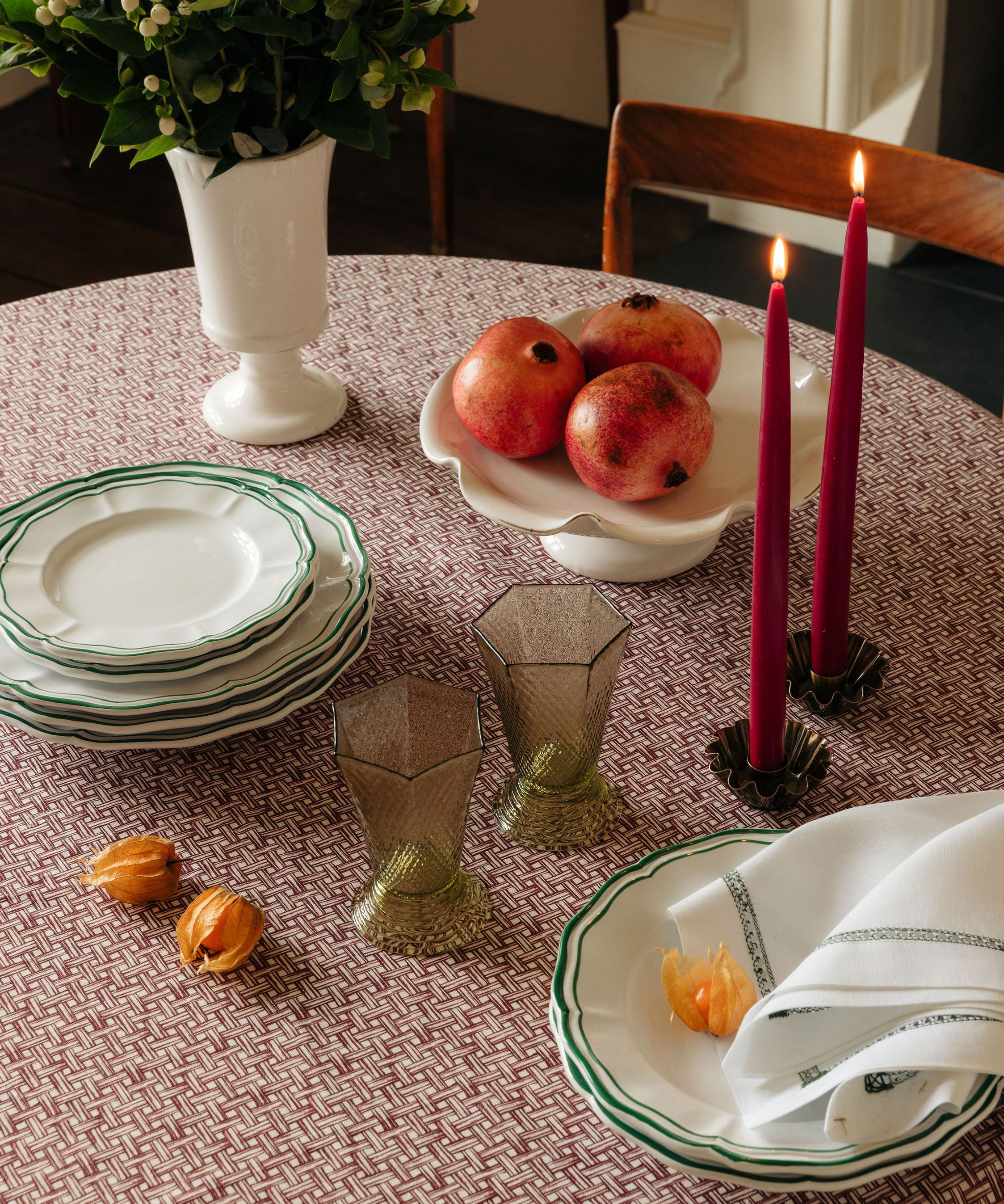 Zita Scalloped Crockery, Juniper Green