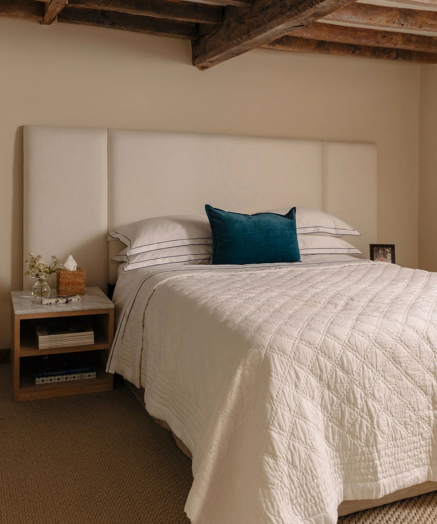 Frame Duvet Cover, Steel Blue, with Bedspread