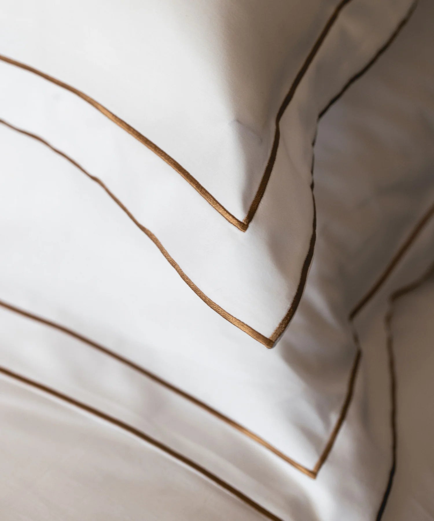 Pair of Frame Pillowcases, Bronzed Umber, Lifestyle Detail