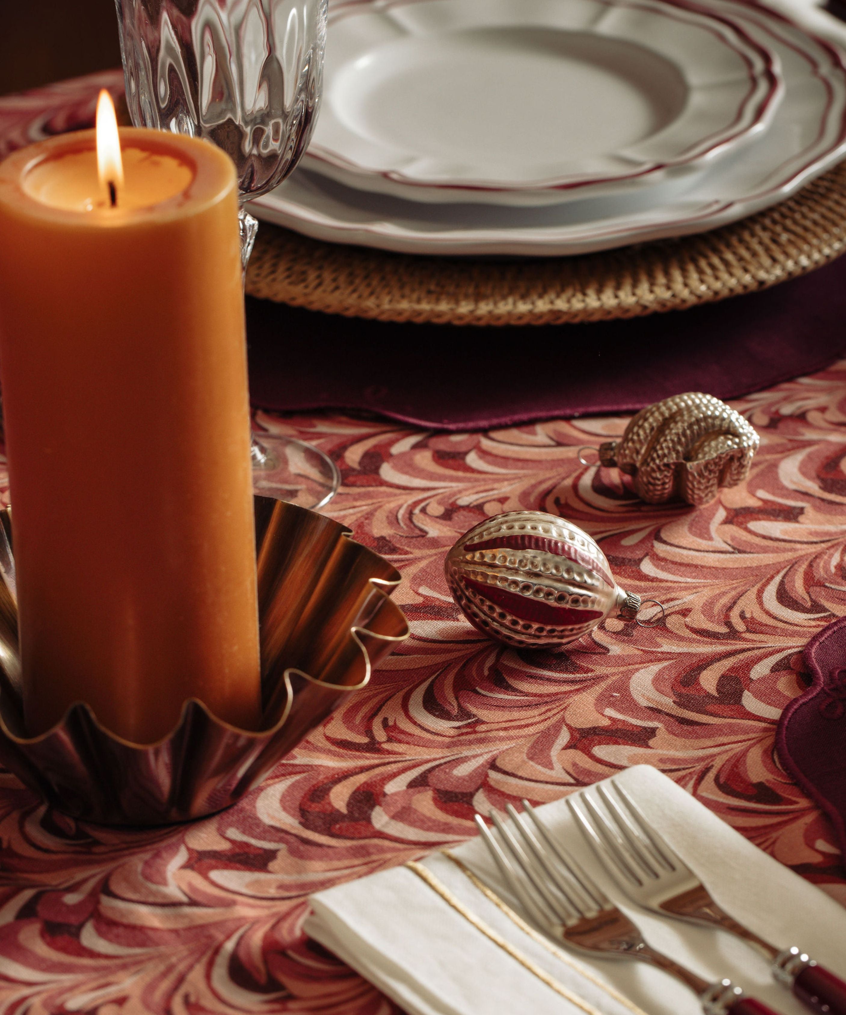 Esme Pillar Candleholder, Brass