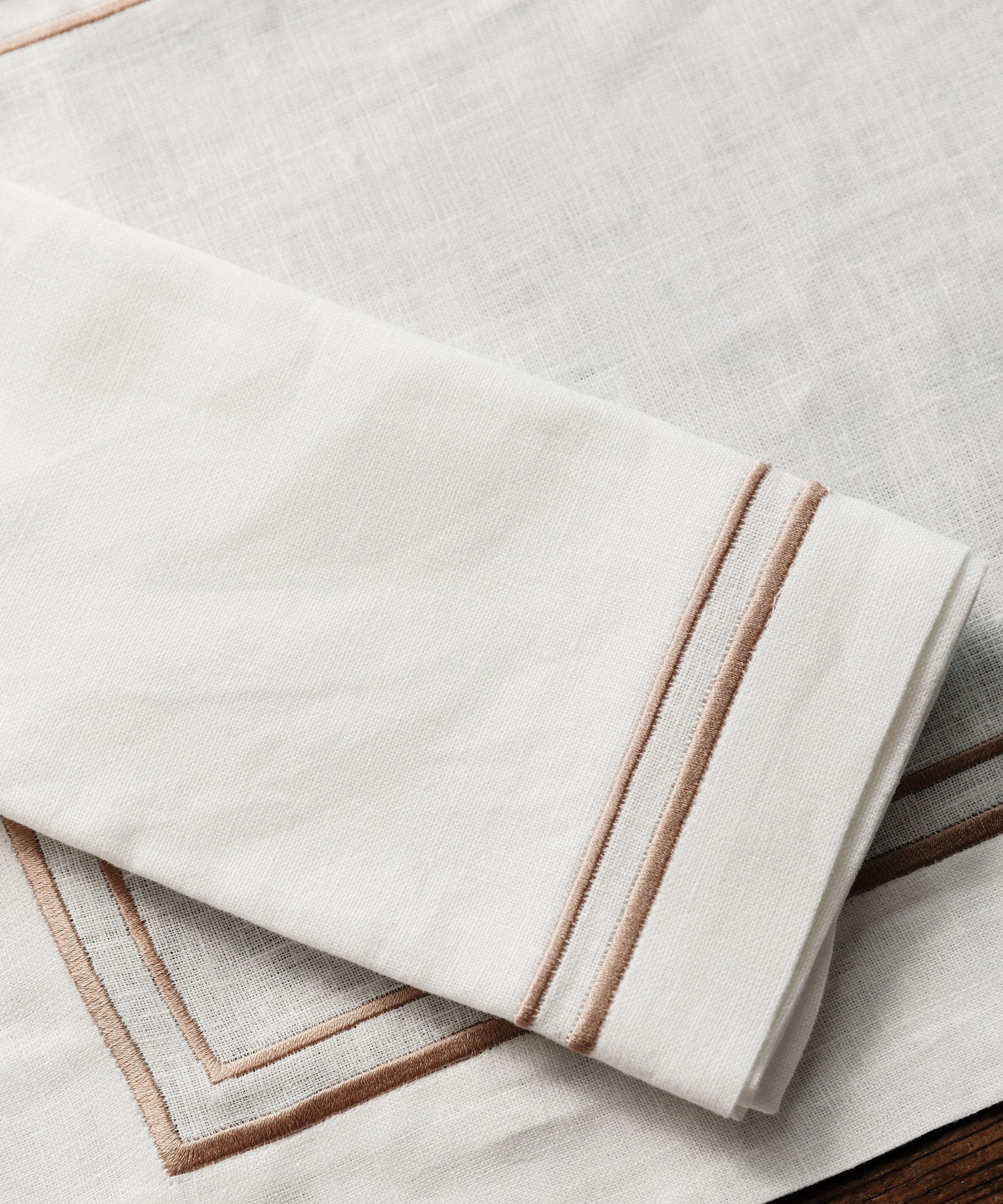 Sophie Two Cord Linen Napkin, Dusky Pink