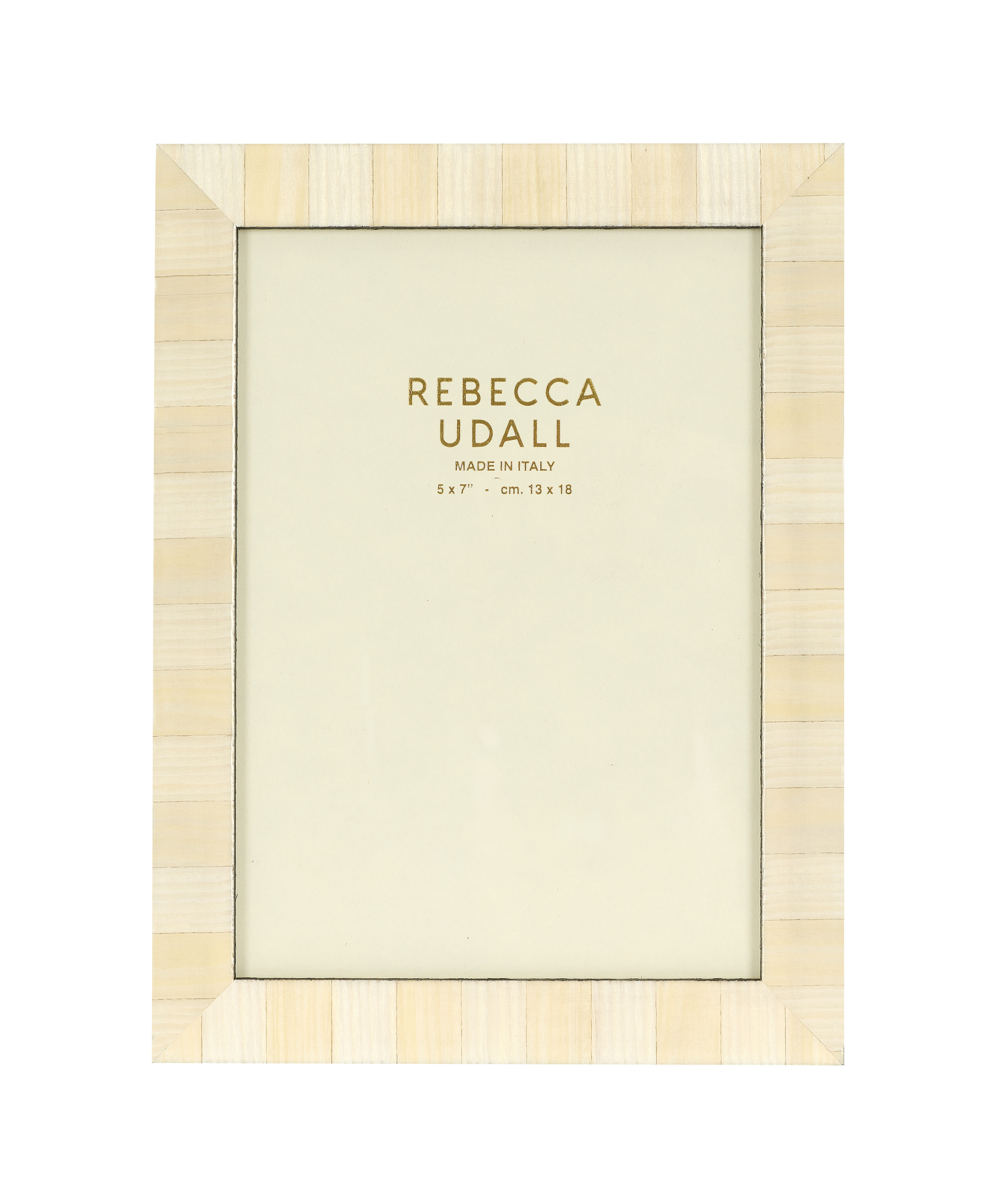 Rebecca Udall, Delilah Striped Photo Frame, Buttermilk and White 5 X 7