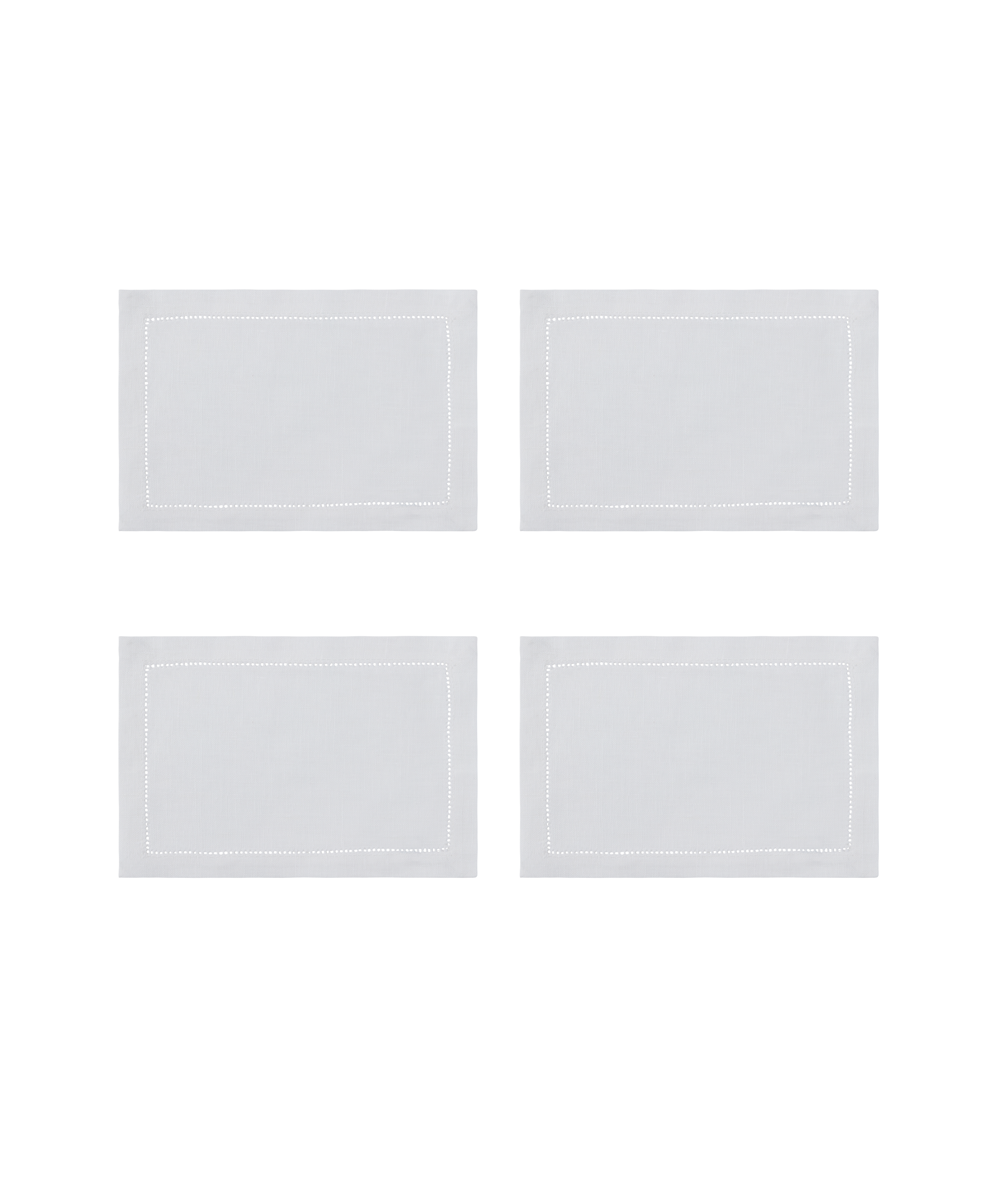 Classic Hemstitch Table Linens, White