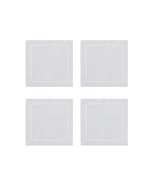 Rebecca Udall Set of 4 Classic Hemstitch Linen Coasters