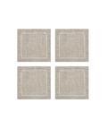 Rebecca Udall Set of 4 Classic Hemstitch Linen Coasters, Natural with White Background