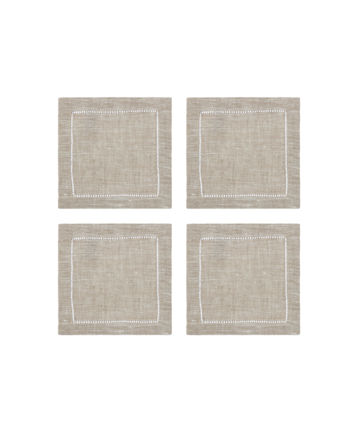 Classic Hemstitch Table Linens, Natural