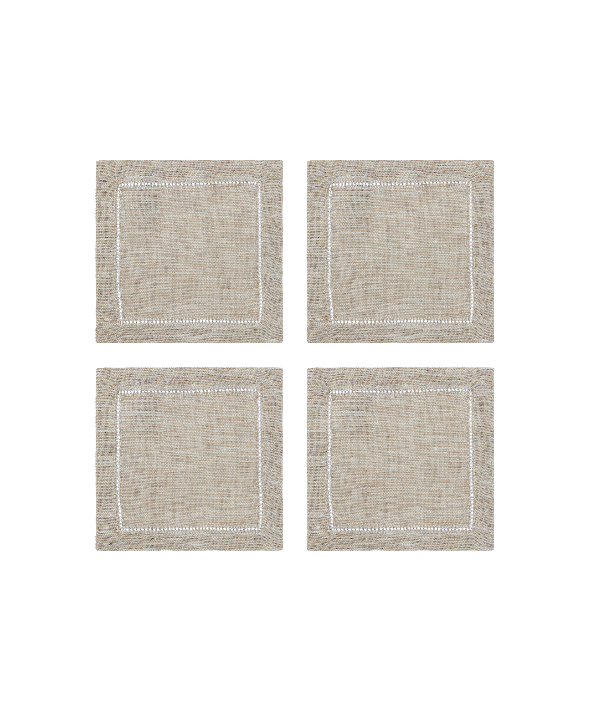 Classic Hemstitch Table Linens, Natural