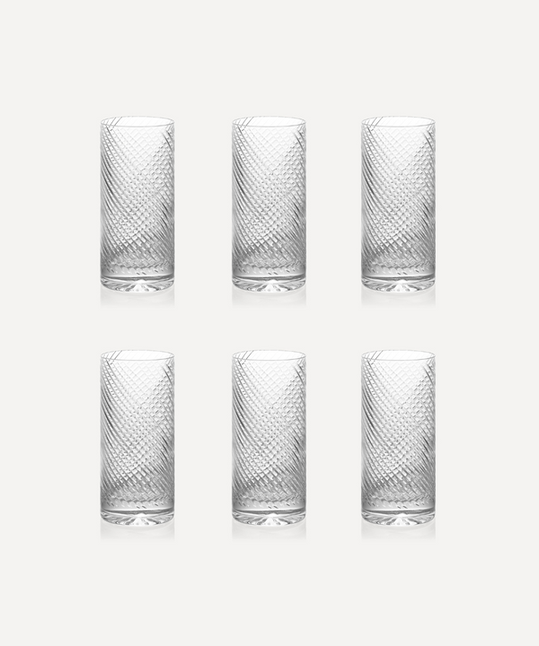 Twisted Cut Crystal Tall Tumbler Glass, Rebecca Udall