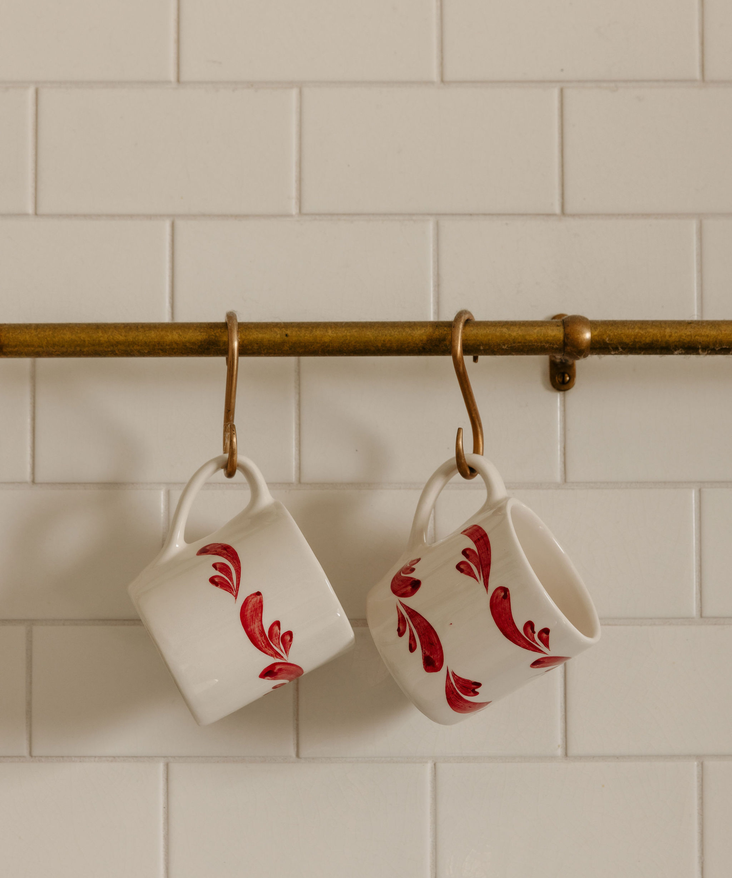 Rebecca Udall Pair of Celia Mugs, Raspberry, Lifestyle
