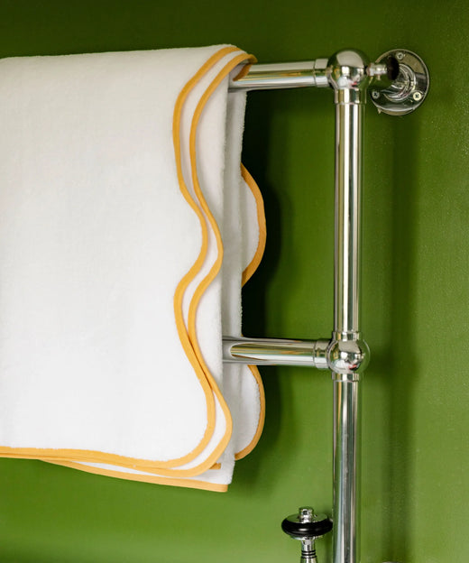 Amelia Scalloped Bath Towels, Mustard