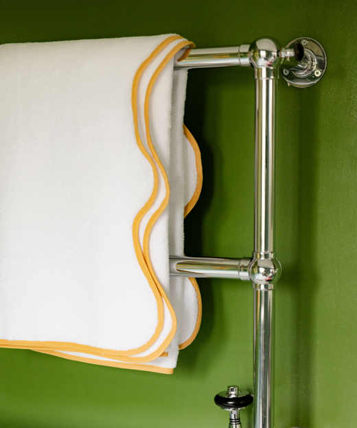 Amelia Scalloped Bath Towel Collection, Mustard