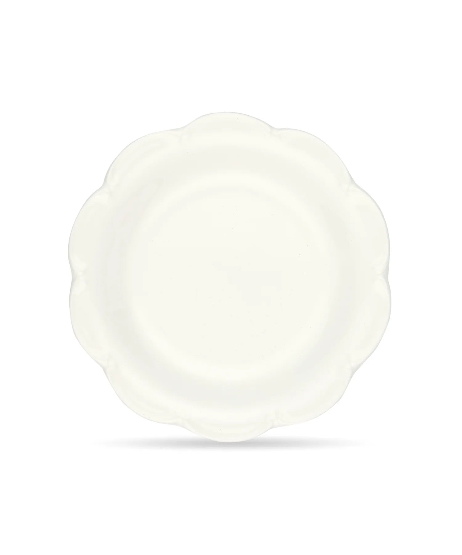 Set of 4 Olivia Scalloped Side Plates, White