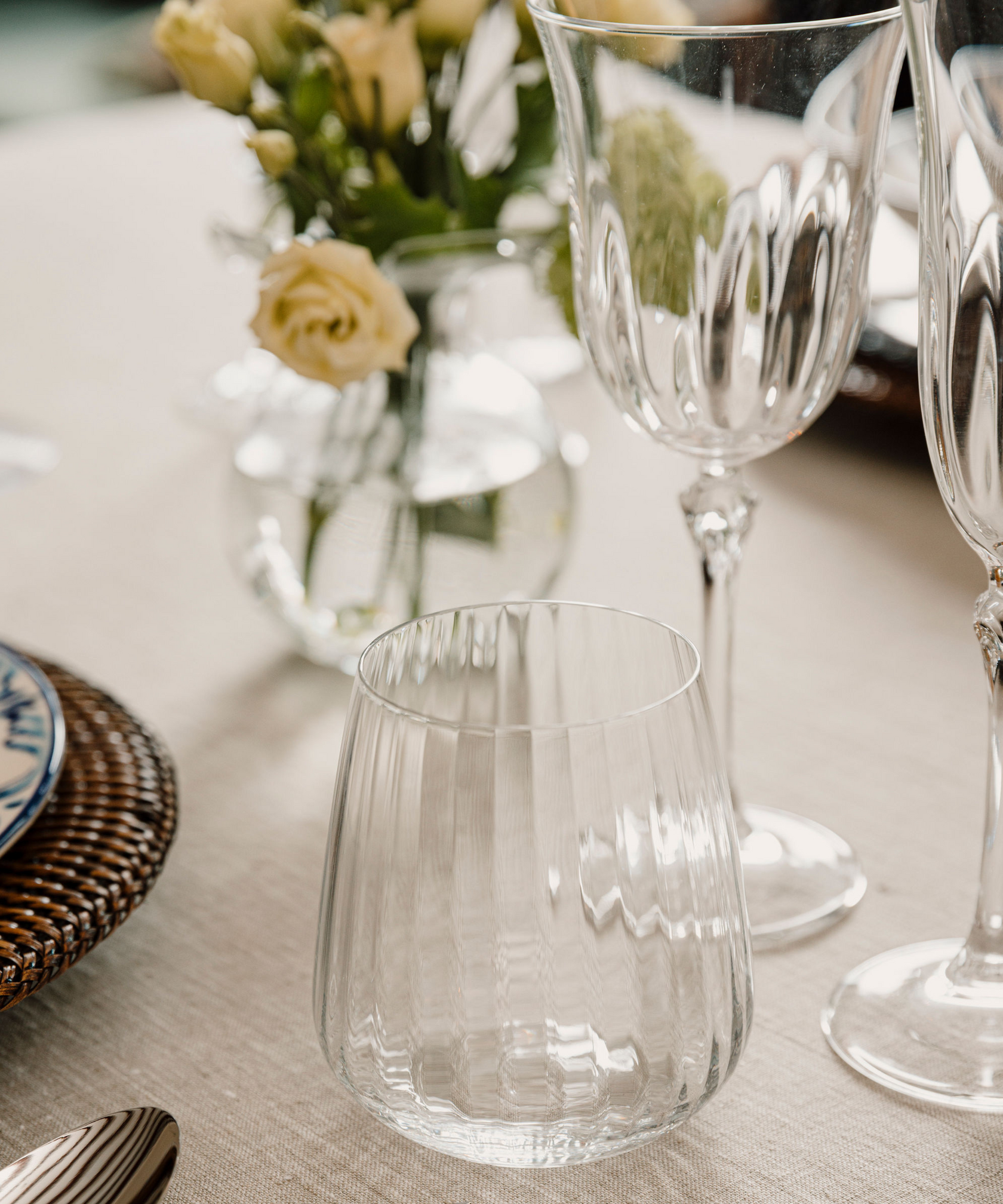 Rebecca Udall Daphne Optic Crystal Tumbler Glass Table Layout