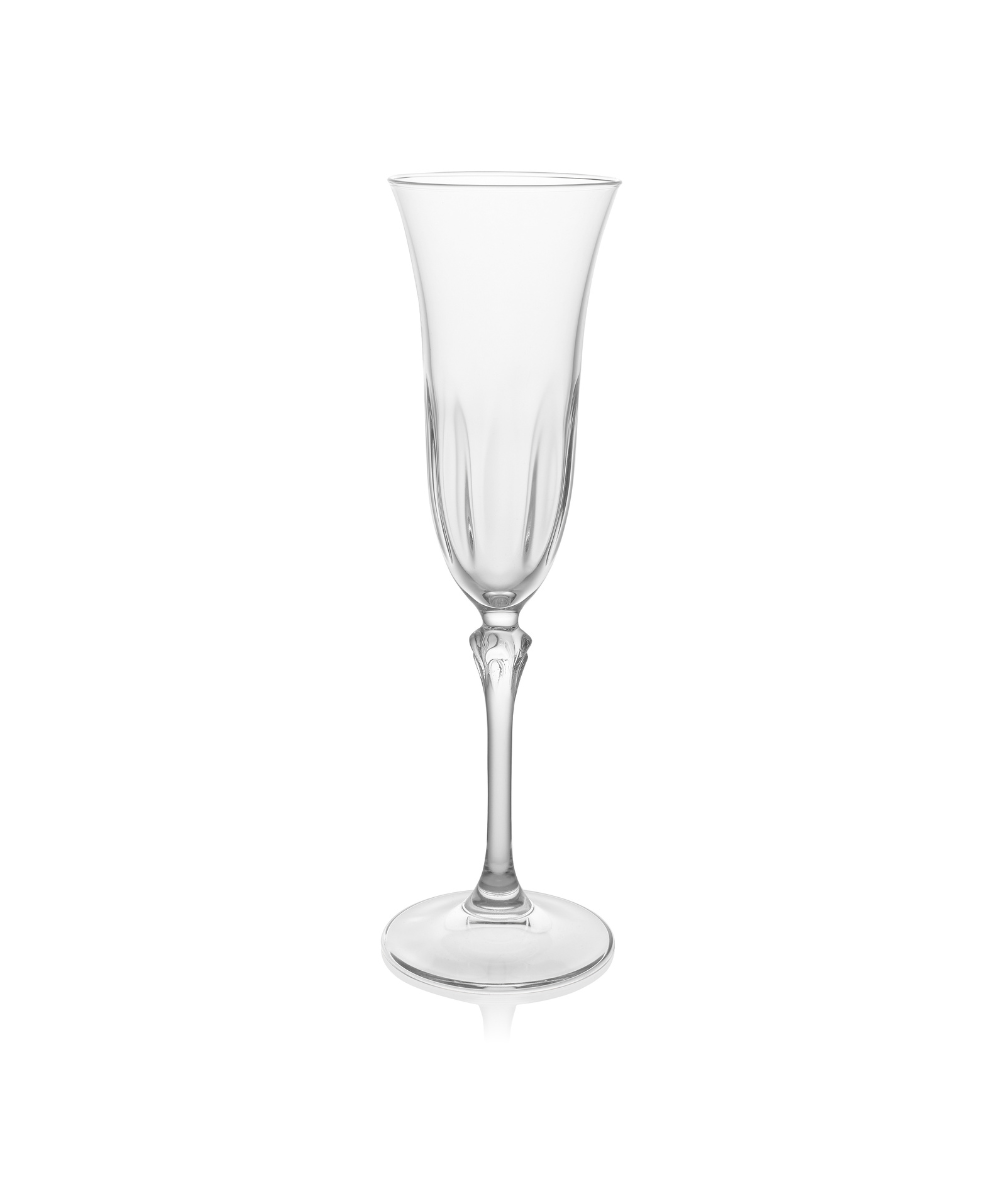 Daphne Optic Crystal Flute Glass, Rebecca Udall, Front View