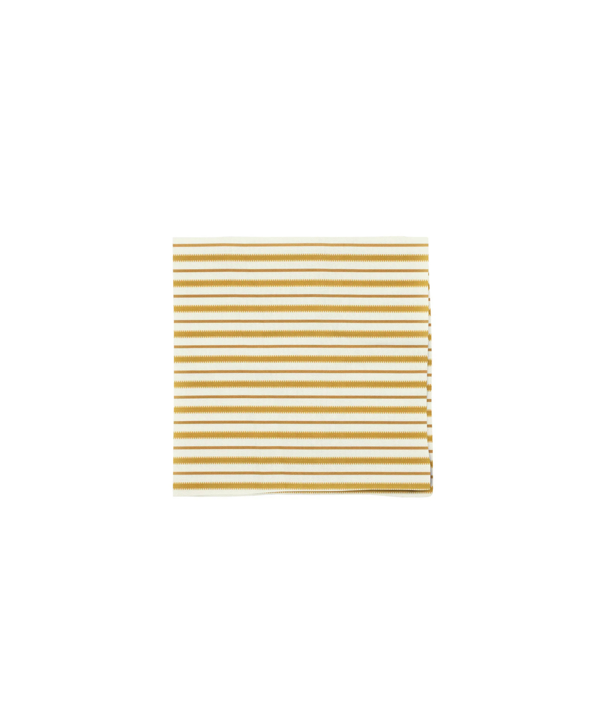 Victoria Striped Linen Napkin, Burnt Mustard
