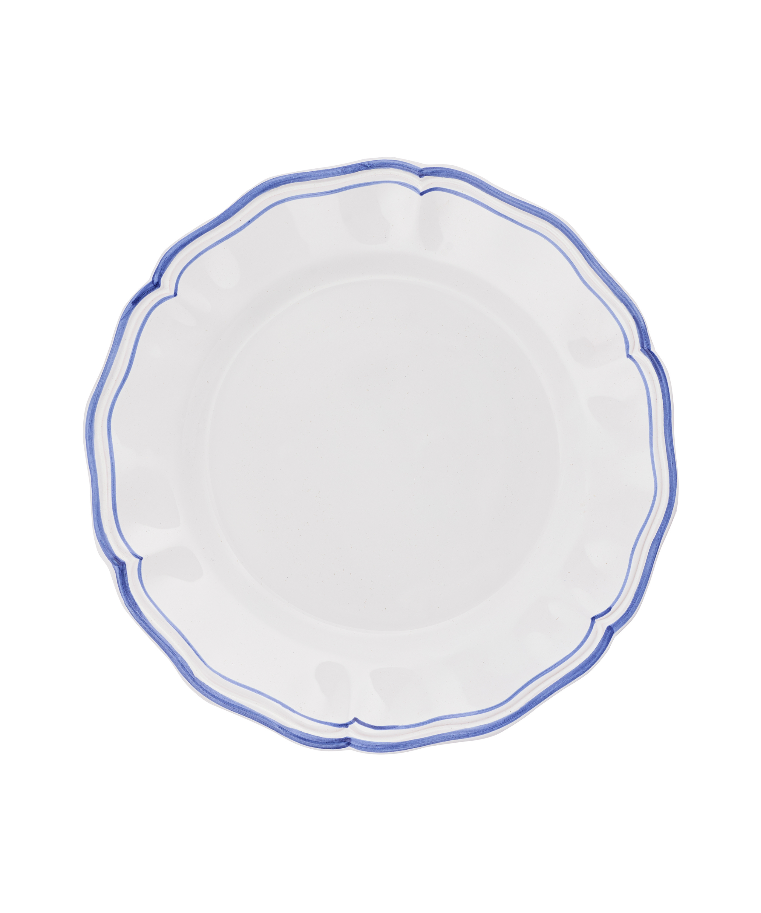 Set of 4 Zita Scalloped Dinner Plates, Marine Blue, Cut Out