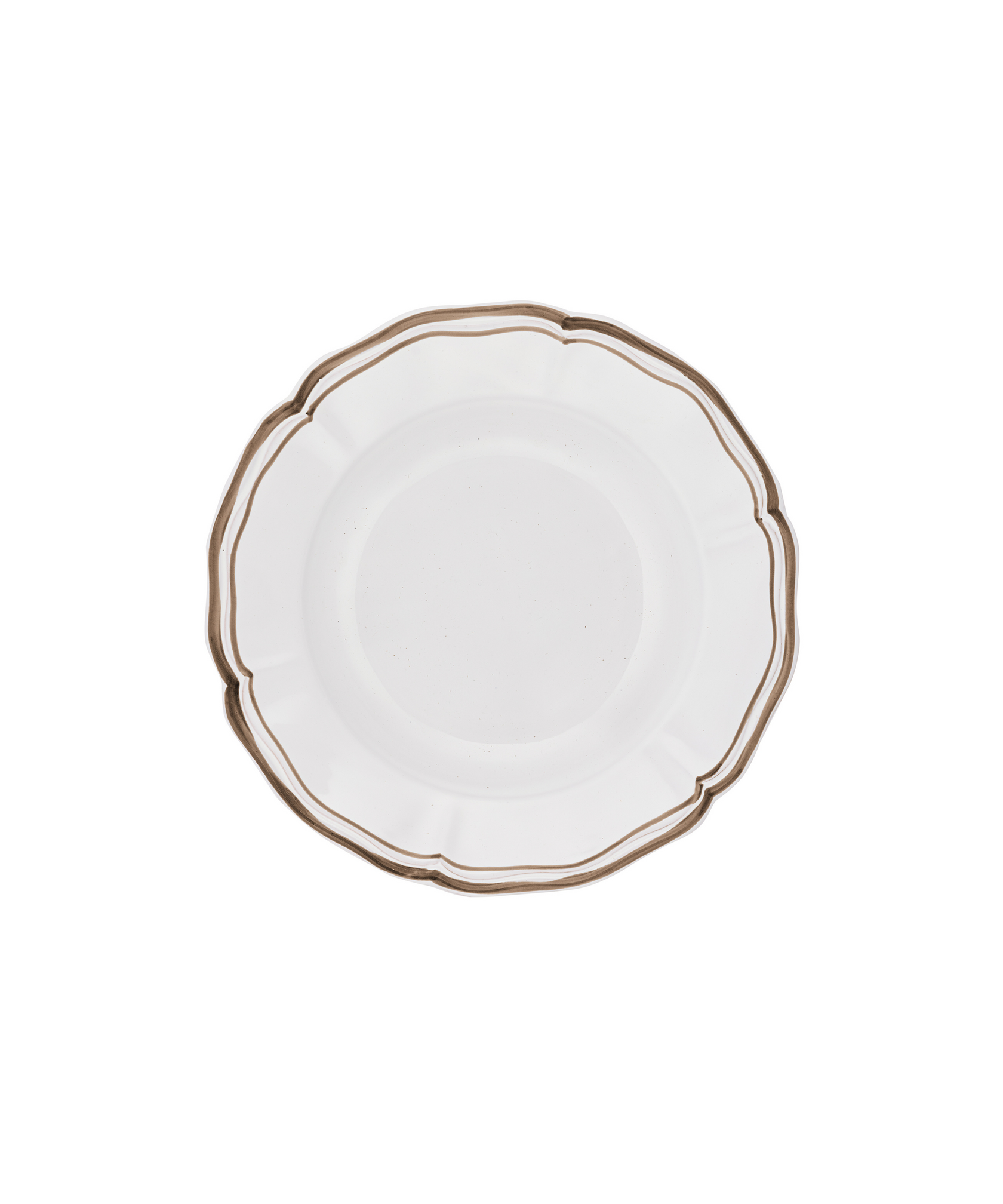 Set of 4 Zita Scalloped Pasta Bowls, Chestnut Brown