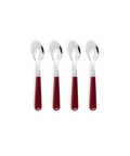 Set of 4 Classic Teaspoons, Burgundy