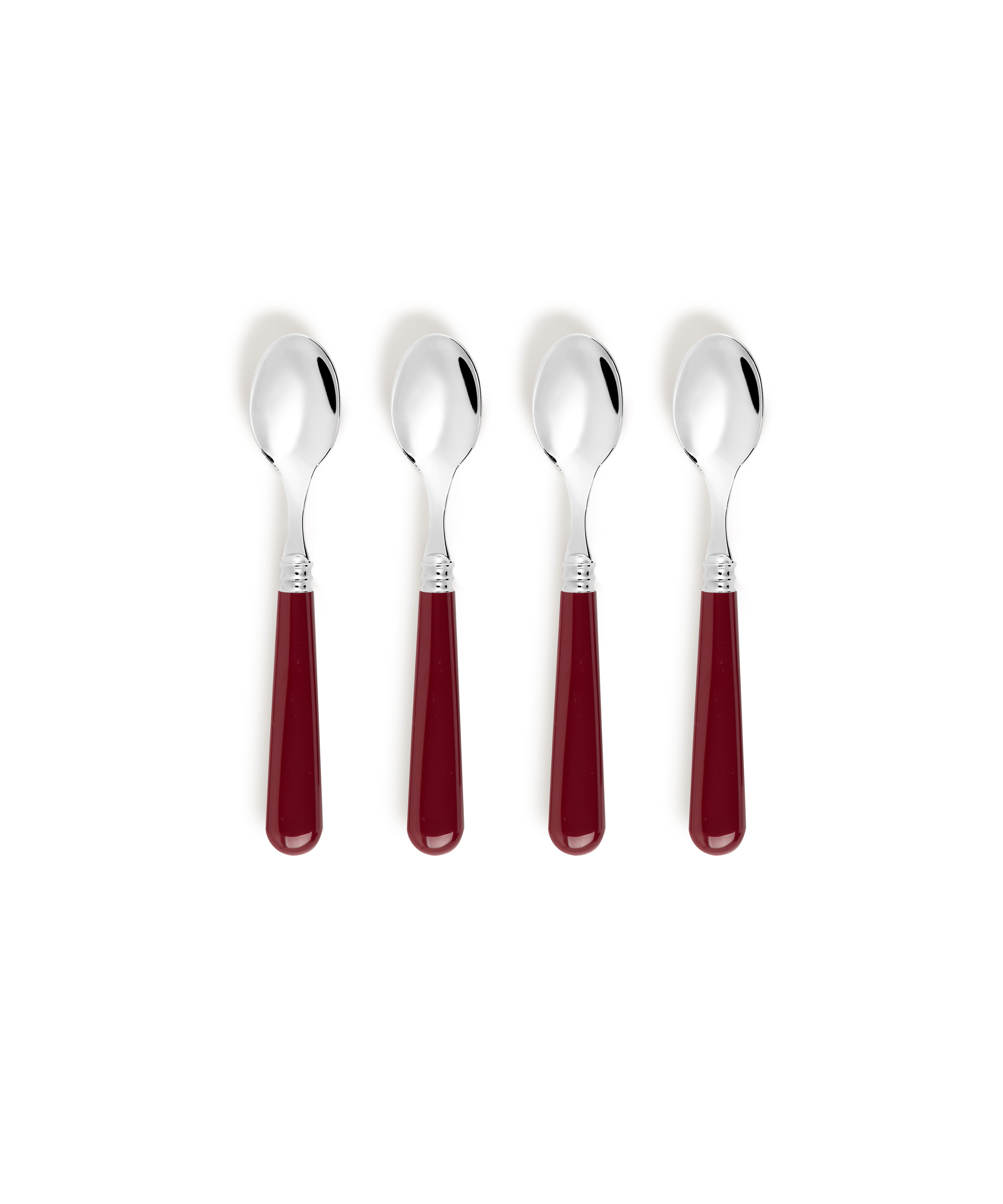 Set of 4 Classic Teaspoons, Burgundy