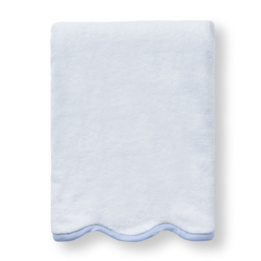 Luxury scalloped Egyptian cotton powder blue Custom Scalloped Bath towel