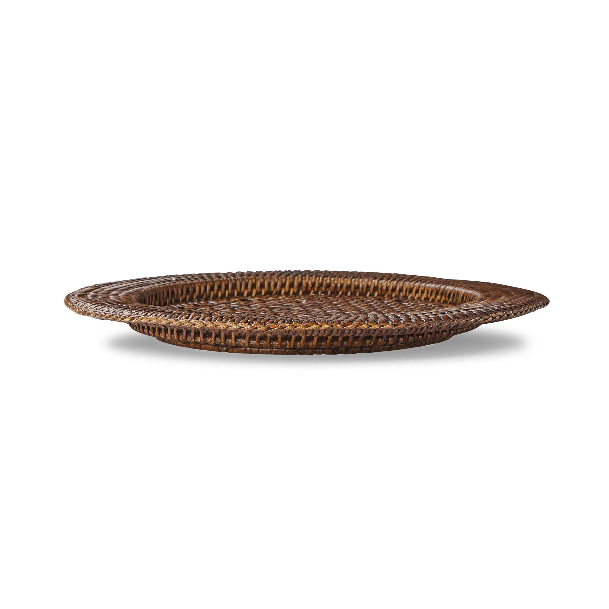 Rebecca Udall Hand Woven Rattan Charger, Brown, Side View