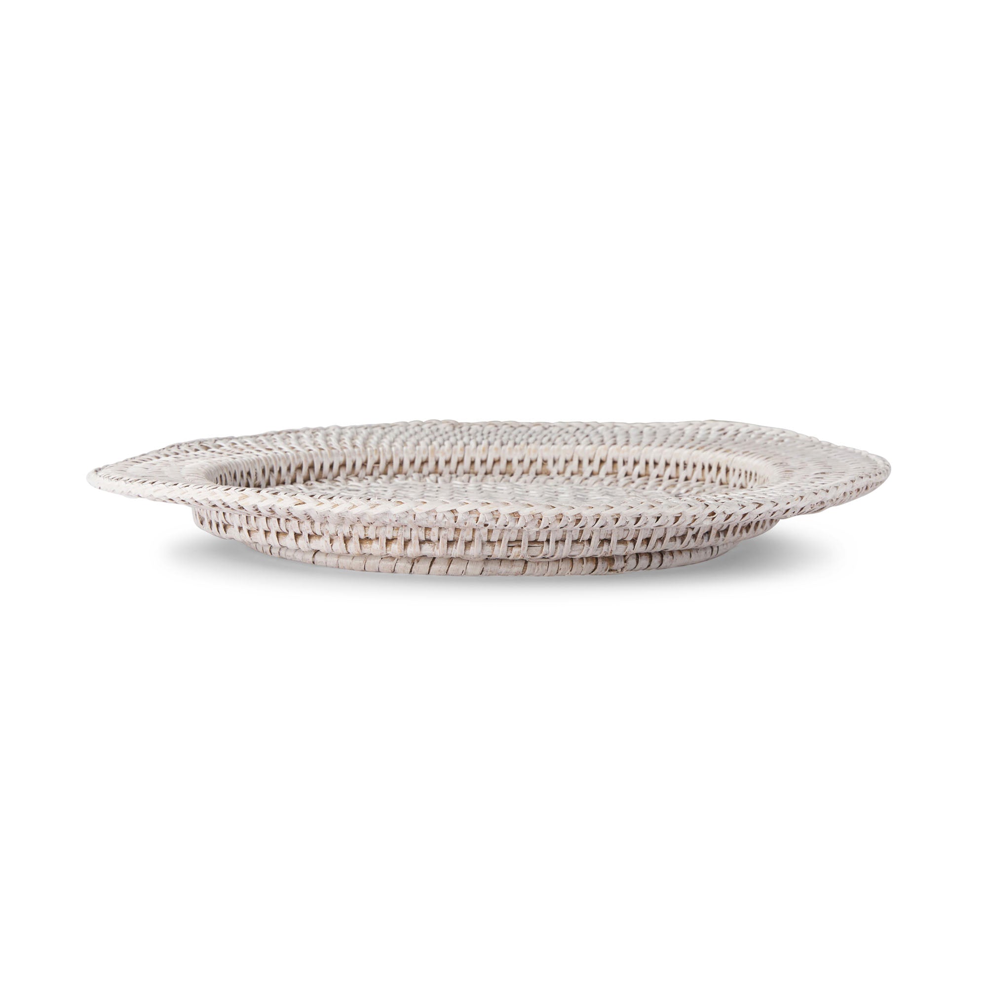 Rebecca Udall Rattan Wicker Charger, Rustic White